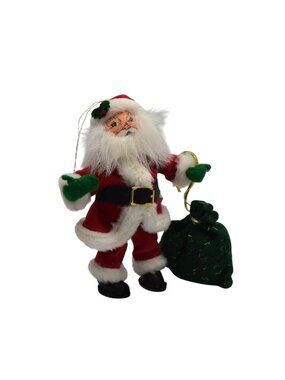 Annalee Dolls 2005 Santa Claus Green Sack 7.5 in Christmas Ornament